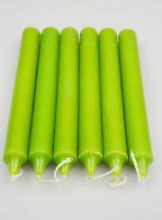 6 Bougies Teintées Masse Couleur Vert Pré