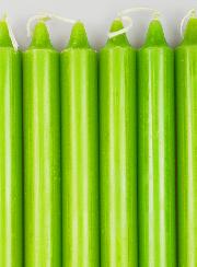 6 Bougies Teintées Masse Couleur Vert Pré