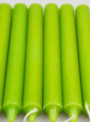 6 Bougies Teintées Masse Couleur Vert Pré