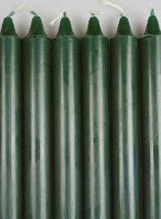 6 Bougies Teintées Masse Couleur Vert Foncé - Sapin