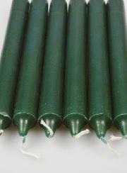6 Bougies Teintées Masse Couleur Vert Foncé - Sapin