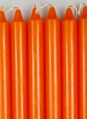 6 BougiesTeintées Masse Couleur Orange