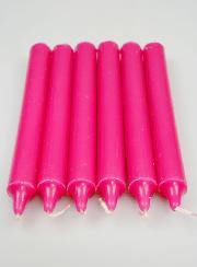 6 Bougies Teintées Masse Couleur Rose