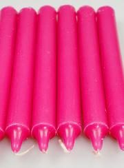 6 Bougies Teintées Masse Couleur Rose