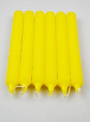 6 Bougies Teintées Masse Couleur Jaune