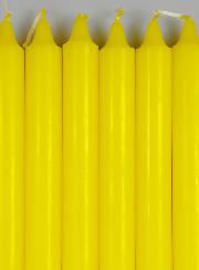 6 Bougies Teintées Masse Couleur Jaune