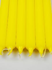 6 Bougies Teintées Masse Couleur Jaune