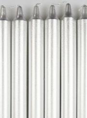 6 Bougies Couleur Argent