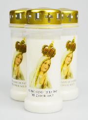 Lot de 3 Bougies de Cimetière - Notre Dame de Fatima