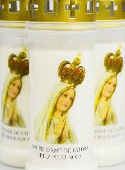Lot de 3 Bougies de Cimetière - Notre Dame de Fatima