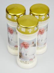 Lot de 3 Bougies de Cimetière - Pape François