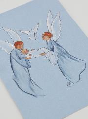 Carte de Baptême - Ange Esprit Saint - 10 X 15cm