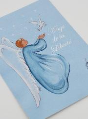 Carte de Confirmation Bleue - Ange de la Liberté - 10 X 15cm