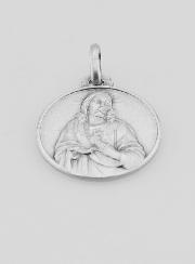 Médaille Sacré Coeur de Jésus en Argent Massif - 18mm
