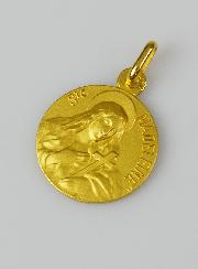 Médaille Sainte Marie-Madeleine en Plaqué Or - 18mm