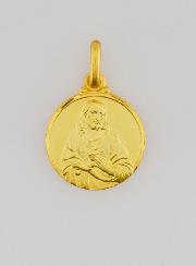 Médaille Sacré Coeur de Jésus en Plaqué Or - 14mm