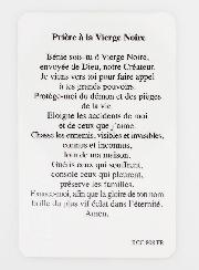 Carte de Prière Médaille Vierge Noire
