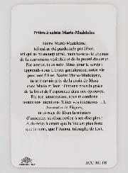 Carte de Prière Médaille Sainte Marie-Madeleine