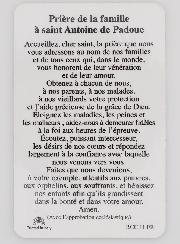 Carte de Prière Médaille Saint Antoine
