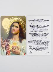 Carte de Prière Médaille Sacré Coeur de Jésus