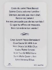 Carte de Prière Médaille Saint Benoît