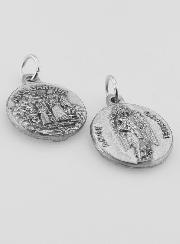 Médaille Ange gardien Protecteur en Métal Argenté - 18mm