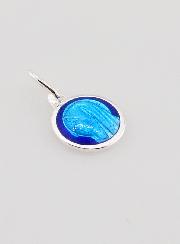 Médaille Profil Vierge Marie - Argent et Email Bleu - 10mm
