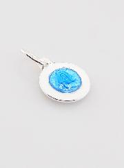 Médaille Profil Vierge Marie - Argent et Email Bleu - 10mm