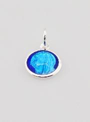 Médaille Profil Vierge Marie - Argent et Email Bleu - 10mm