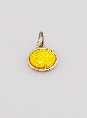 Médaille Vierge Marie Jaune - Argent et Email - 10mm