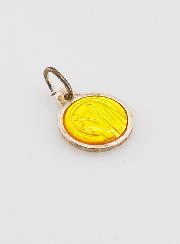 Médaille Vierge Marie Jaune - Argent et Email - 10mm