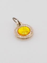 Médaille Vierge Marie Jaune - Argent et Email - 10mm