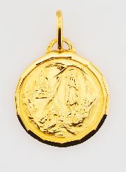 Médaille Notre Dame de Lourdes en Plaqué Or - 20mm