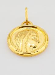 Médaille Profil Sainte Vierge Marie Dorée - 20mm