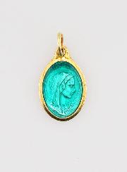 Médaille Vierge Marie en Prière 12mm - Couleur Bleue