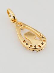 Pendentif Goutte Vierge Marie - Diamant Strass Saphir Plaqué Or