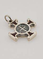 Pendentif Croix de Saint Benoit Métal - Marron - 2cm