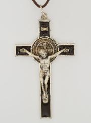 Pendentif Croix de Saint Benoit - Marron - 8cm