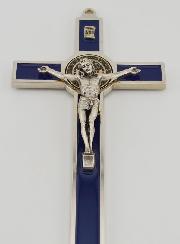 Croix de Saint Benoit 20cm - Métal Bleu