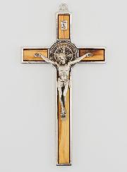 Croix de Saint Benoit en Bois d'Olivier - 12cm