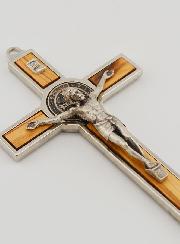 Croix de Saint Benoit en Bois d'Olivier - 12cm