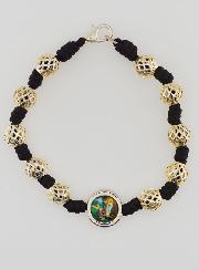 Bracelet Dizainier Perles Ajourées et Médaille de Lourdes