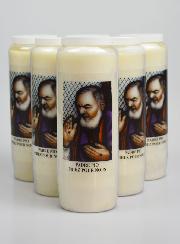 Lot de 6 Bougies de Neuvaine Saint Padre Pio