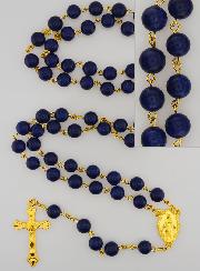 Chapelet Style Lapis Lazuli et Chaîne Or