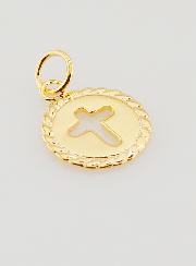 Médaille Croix en Plaqué Or 18 Carats - 13mm