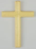 Croix en Bois Blanc Artisanale et Sculptée - 17 cm