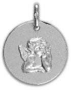 Médaille de Baptême Ange Gardien Protecteur Argent 925/1000