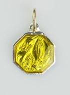 Médaille Notre Dame de Lourdes 11mm - Jaune