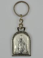 Porte-Clés de la Vierge Miraculeuse Rue du Bac - Argent Massif - 5 cm